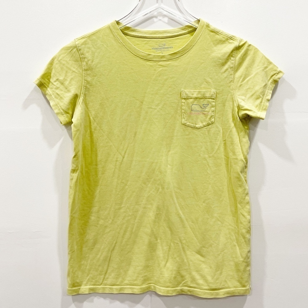 Vineyard Vines Short Sleeve Cotton Tee Shirt Yellow Large Whale Logo 14